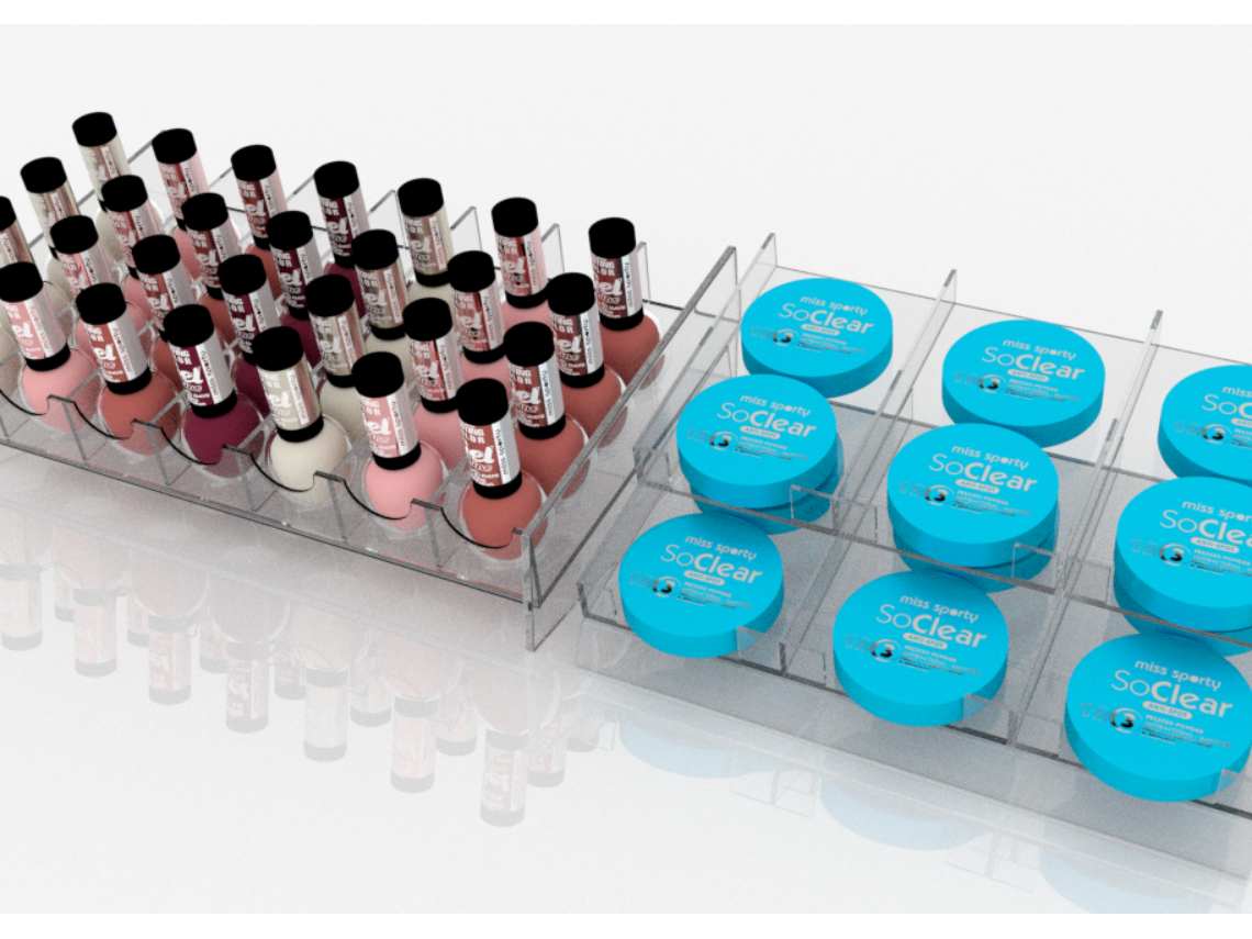 Displays (cartridges, modules) for cosmetic cabinets