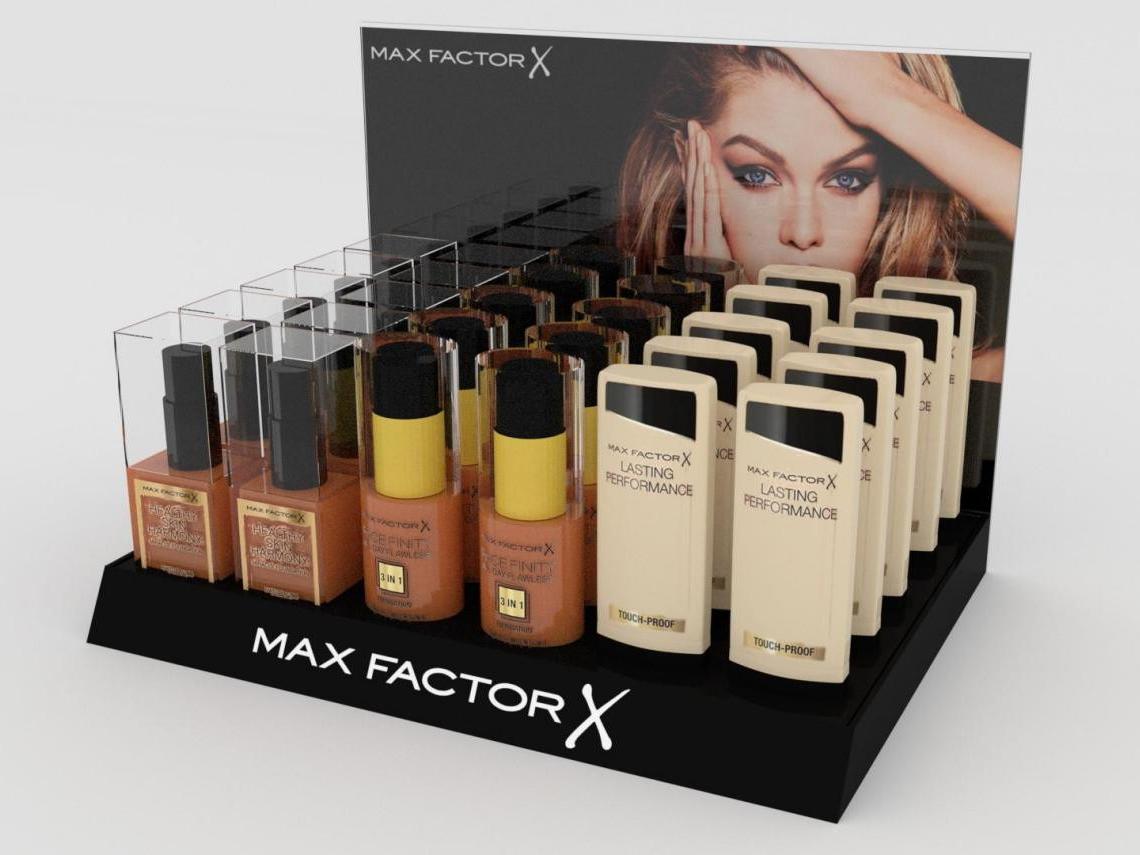 A display for Max Factor cosmetics