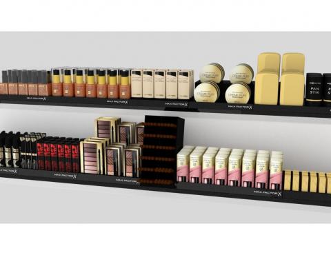 Shelf system for MAX FACTOR